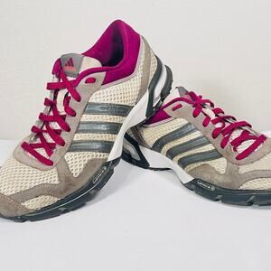 Adidas Running Shoes Womens 8 Gray Purple Suede Low Top Sneakers Trainers